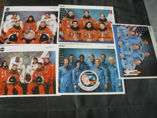 Shutte,  5x Nasa Crew Litho All Autopen Signed Crew,  Space