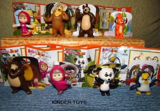 Kinder Surprise Egg Set - Masha And The Bear 8 Figures Toys,  Accessories