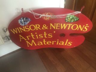 LARGE VINTAGE WINSOR & NEWTON ARTISTS ADVERTISING SHOP SIGN 3