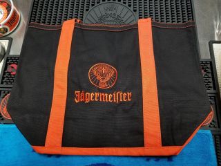 (1) - Jagermeister Canvas Tote Bag - Black & Orange 12 " X 17 " Awesome