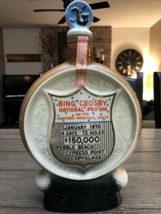 Bing Crosby National Pro Am 29th Annual Jim Beam Bottle Decanter 1970
