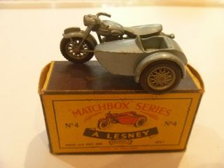 Vintage Lesney Matchbox Boxed Triumph 110 And Sidecar