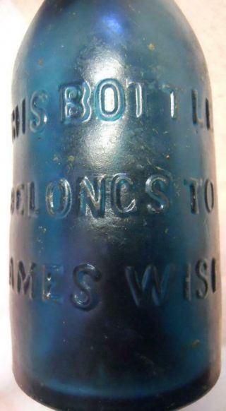 Great Color Teal Blue Wise Allentown PA Civil War Era Mineral Water Soda Bottle 4
