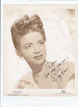 Kay Davis Signed Autographed 8x10 Glossy Photo Duke Ellington Orchestra