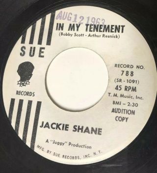 Northern Soul 45 Jackie Shane In My Tenement / Comin’ Down Promo Nm