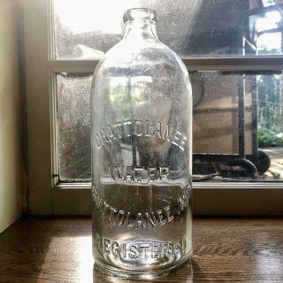 Large Spring Water Bottle Chattolanee Water Chattolanee Md Clear 1/2 Gal 1920s