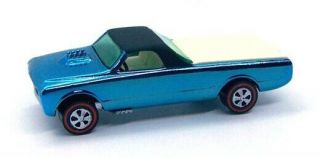 1968 Hot Wheels Redline Custom Fleetside Ice Blue Or Light Blue W/ White Int