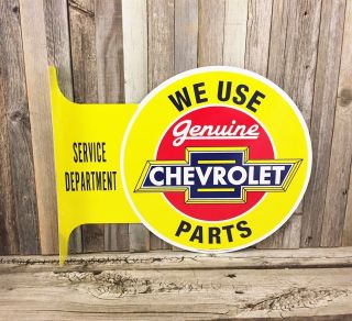Chevrolet Chevy Parts Flange Metal Tin Sign Large Vintage Style Garage Man Cave
