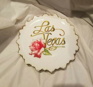 Vintage Las Vegas Rose Decorated Souvenir Plate 7 Inch