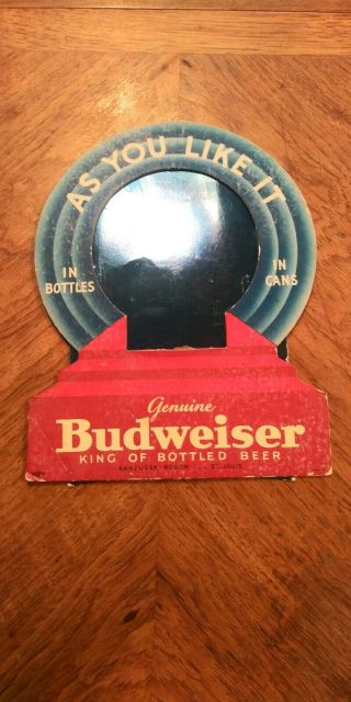 1940s Budweiser Pos Cardboard Can/bottle Display