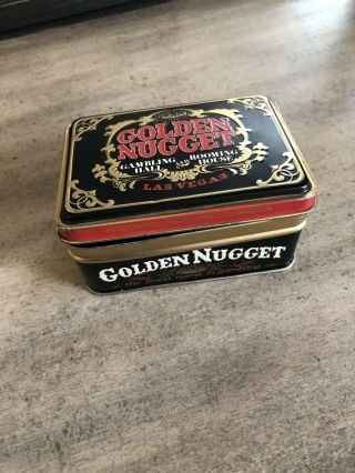 Golden Nugget Las Vegas 2 Deck Playing Cards Tin Black/gold/red