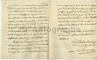 Jean Francois Porson - French Revolution General - 3 Page Signed 1823 Letter