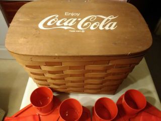 Vintage Wooden Coca Cola Picnic Basket