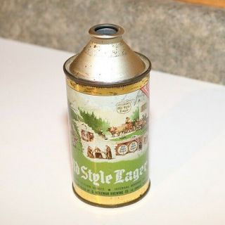 Heileman’s Old Style Beer Cone Top - Irtp - Green & Gold Can