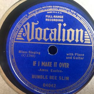 Bumble Bee Slim Vocalion 04042 Blues 78 Rpm E/e -