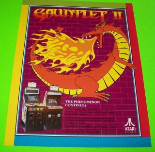 Gauntlet Ii Arcade Flyer Nos Atari Video Game Promo Sales Flyer 1986