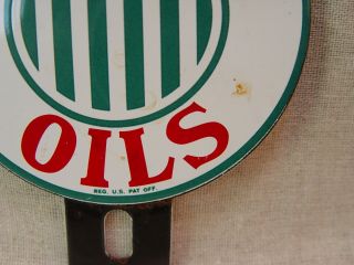 Sinclair Oils Gasoline 2 Piece Porcelain Advertising License Plate Topper Gas 2