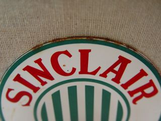 Sinclair Oils Gasoline 2 Piece Porcelain Advertising License Plate Topper Gas 4