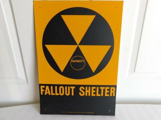 1960s Metal Large 20 X 14 Civil Defense Fallout Shelter Sign Not Repr