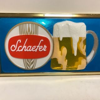 Nos Schaefer Beer Cold Beer Sign 3 - Dimensional Vacuum Formed Sign 24 " X 8 "