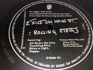 THE ROLLING STONES - EXILE ON MAIN ST RARE 7 