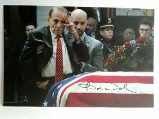 Bob Dole Authentic Hand Signed Autograph 4x6 Photo George Bush Funeral Salute