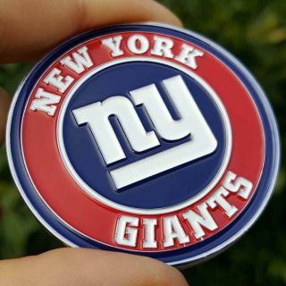 Premium Nfl York Giants Poker Card Guard Chip Protector Golf Marker Coin