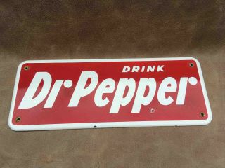 Old Drink Dr Pepper Soda Porcelain Advertising Sign For Soda Chest Or Cooler