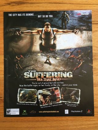 The Suffering: Ties That Bind Xbox Playstation 2 Ps2 Game Poster Ad Art Print