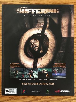 The Suffering Playstation 2 Ps2 2004 Vintage Video Game Poster Ad Art Print Rare