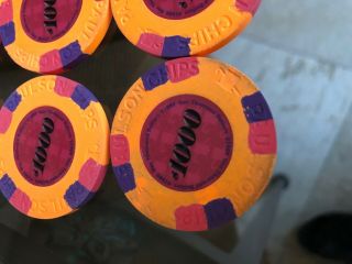- Paulson Tophat & Cane Poker Chips (6 CLASSIC) $1000.  00 Denom. 3