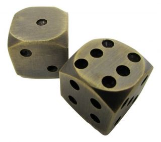 Solid Brass Dice 6 Sided Heavy Duty Casino Role Playing Decorative Die S
