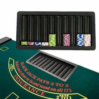 500 Casino Chip Table Tray For Blackjack And Poker Game Tables,  Black