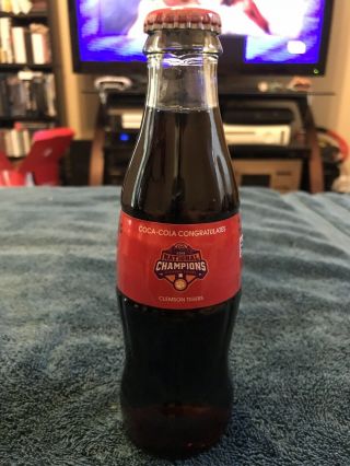 Coca - Cola Clemson Tigers 2018 National Champions Commemorative Bottle - 8oz