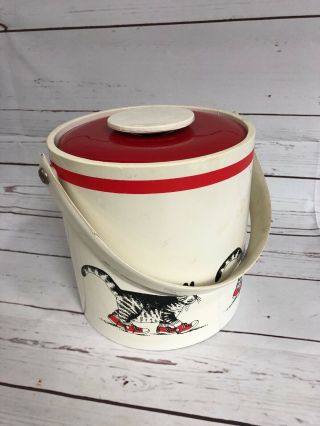 B.  Kliban Cat in Red Shoes Sneakers Ice Bucket Red White Black Vintage 3