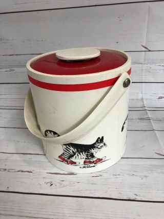 B.  Kliban Cat in Red Shoes Sneakers Ice Bucket Red White Black Vintage 4