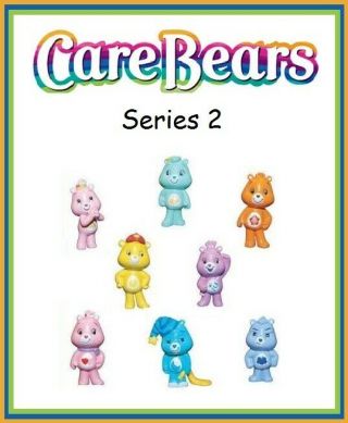 Care Bears Figurines Series 2 Complete Set Of 8 Vending Figures (loose)