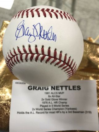 Graig Nettles Yankees Sd Signed Autograph Mlb Baseball Tristar Cert White