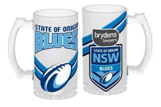 2019 State Of Origin Nsw South Wales Blues Glass Stein Man Cave Bar Gift