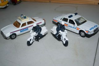 Matchbox Lesney Superkings K66 Jaguar Xj12 Police Patrol Set & 2x Motorbikes