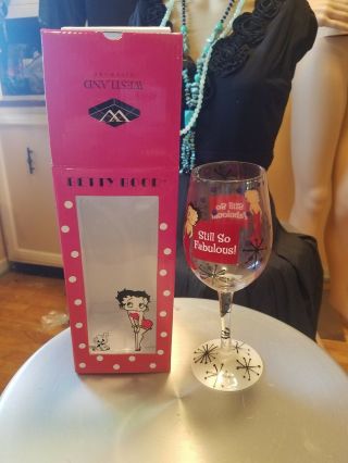 Betty Boop Wine Glass " Still So Fabulous " Westland Giftware Niob