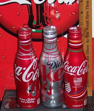 2016 Share A Coke & A Song Aluminum 8.  5 Ounce Diet Coke & Coca - Cola & Rio Oly