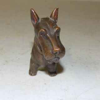 Vintage Cast Brass Scottish Terrier Scottie Dog Figurine