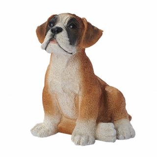 Boxer Puppy Dog Statue Home Canine Garden Sculpture