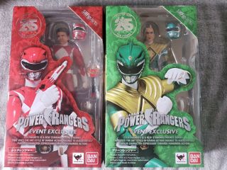 Bandai S.  H.  Figuarts 2018 Sdcc Power Rangers Event Exclusive Red & Green Set