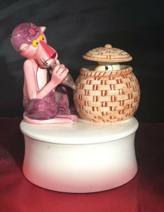 Vintage Adorable Pink Panther Music Box - Snake Charmer - Royal Orleans
