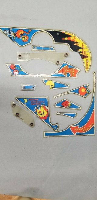 Bally Mr & Mrs Pac - Man Pinball Machine Partial Plastic Set