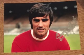 George Best Hand Signed Autograph Photo Card - Manchester United