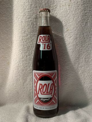 Rare Full 16oz Rola Grape Acl Soda Bottle Erie,  Pa