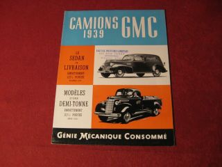 1939 Gmc Truck Sales Brochure Canada In French Old Rig Pickup Semi